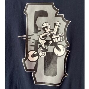 Paperboy Organic Threads Graphic Tee T-Shirt Men's Size Medium Blue Gray